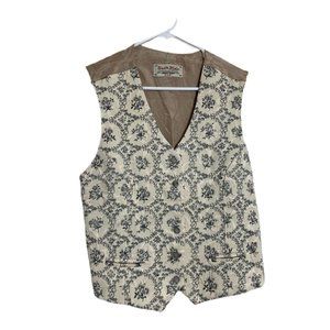 Wah Maker Vtg Collection Western Vest Women’s Size L Cream/Black/Tan Tie-Back